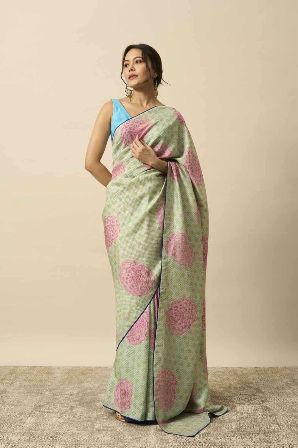 Mumtaz Mulberry Silk Hand Block Printed Saree
