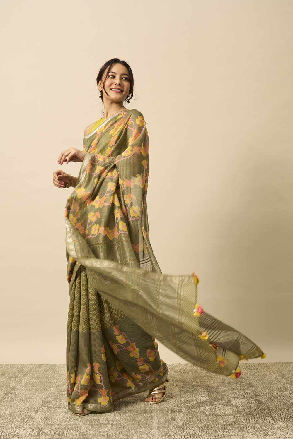 Kaveri olive MAHESH SILK 4 COLOR