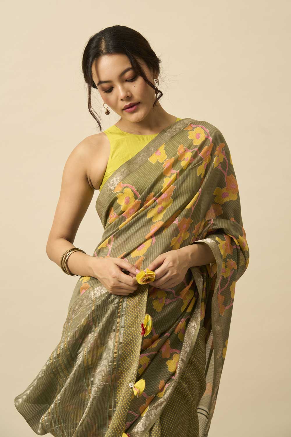 Kaveri olive MAHESH SILK 4 COLOR