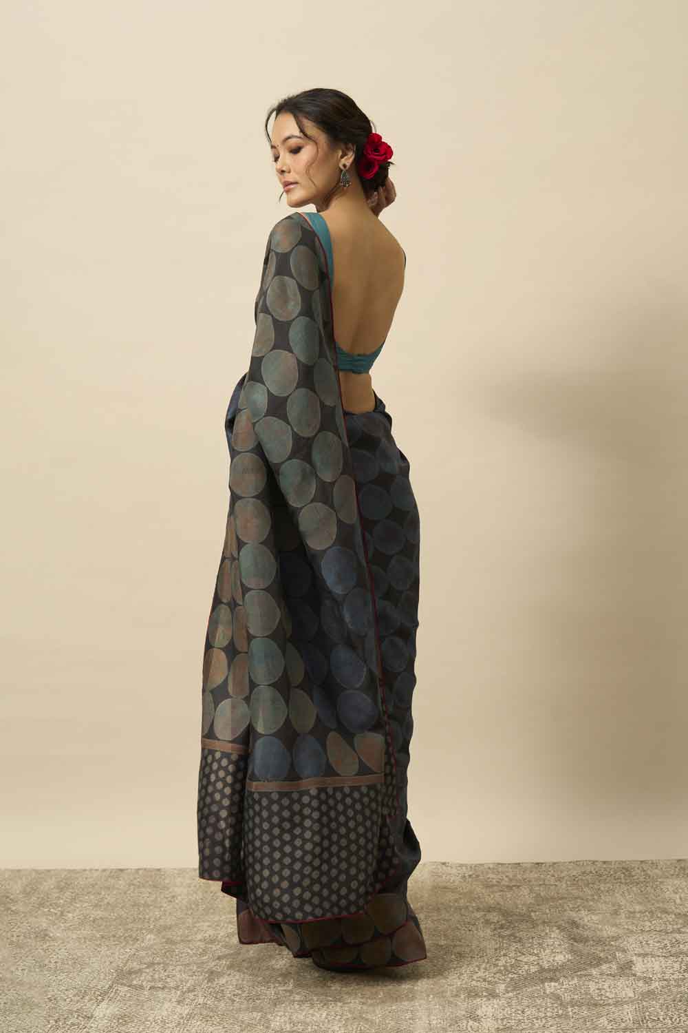 Zeenat Mulberry Silk Hand Block Printed Saree