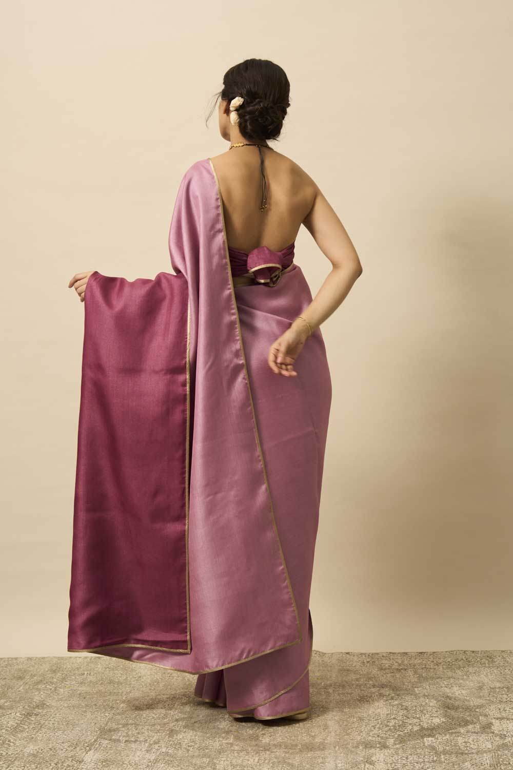 Maharani LacPink Handloom Tussar Silk Flip Pallu Saree