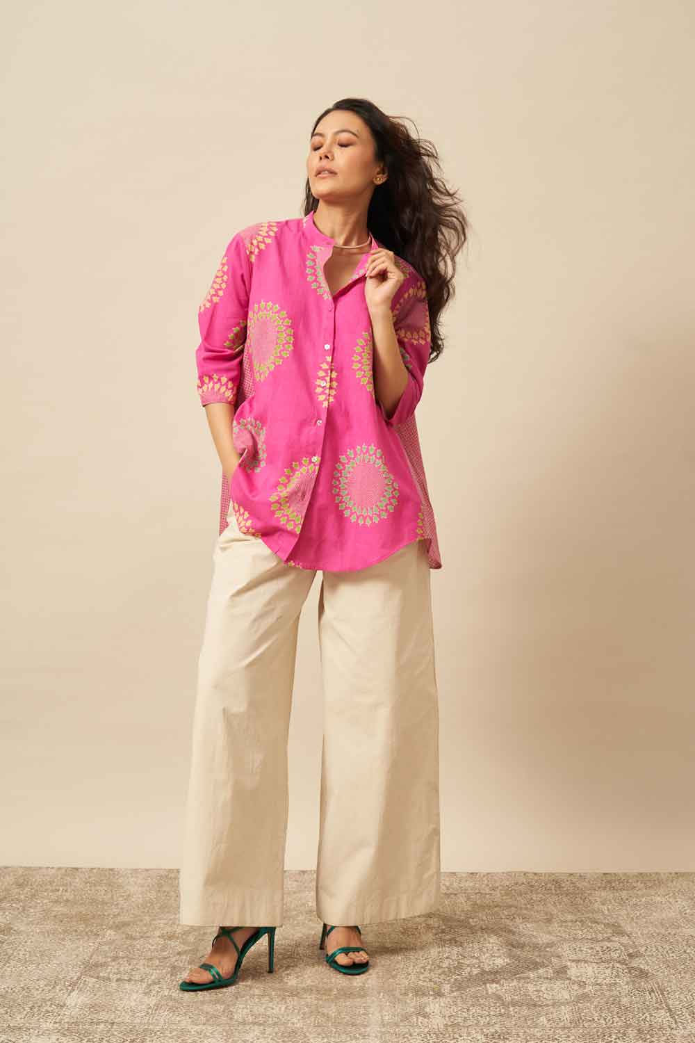 Gulnaar handwoven hand block printed Top