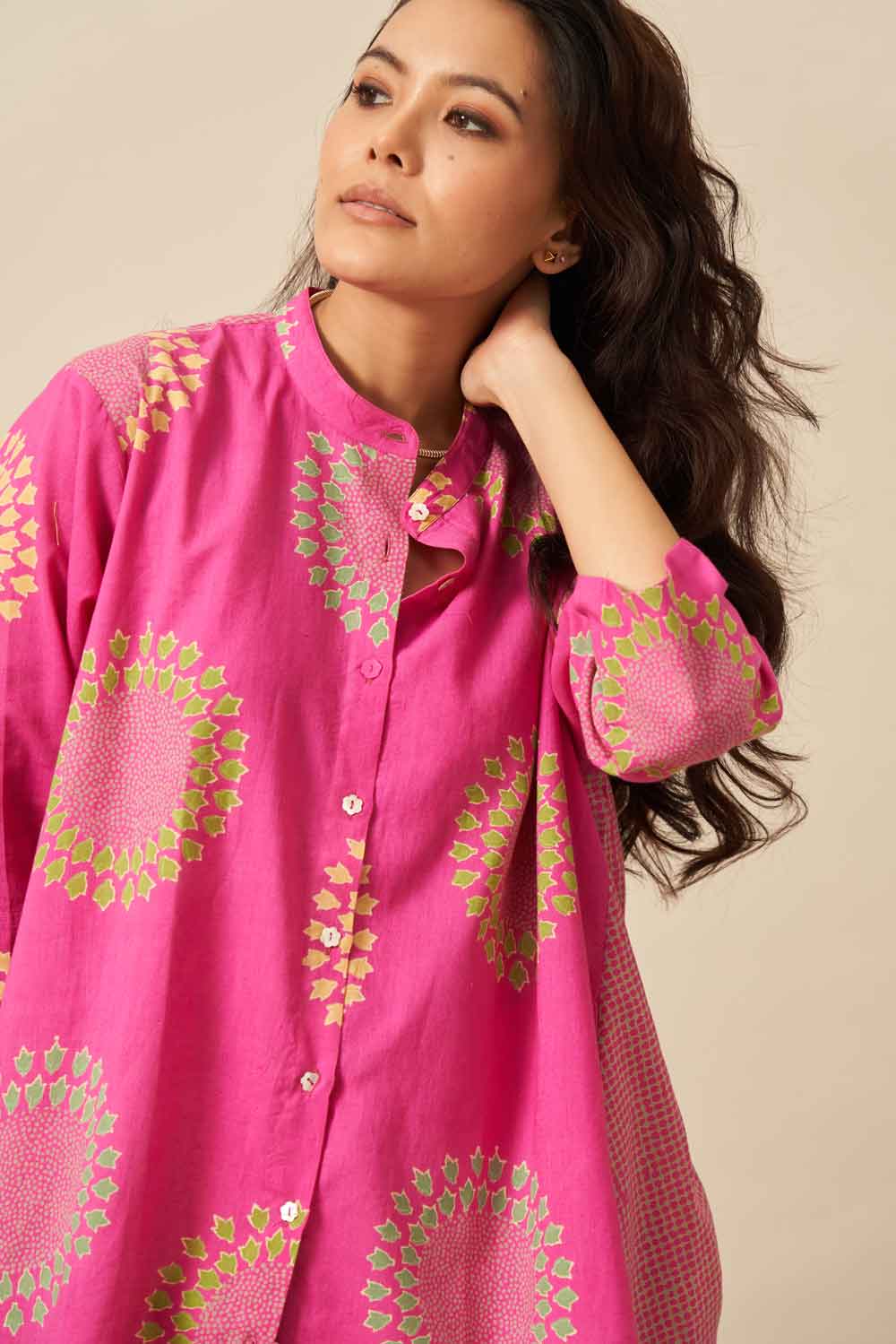 Gulnaar handwoven hand block printed Top