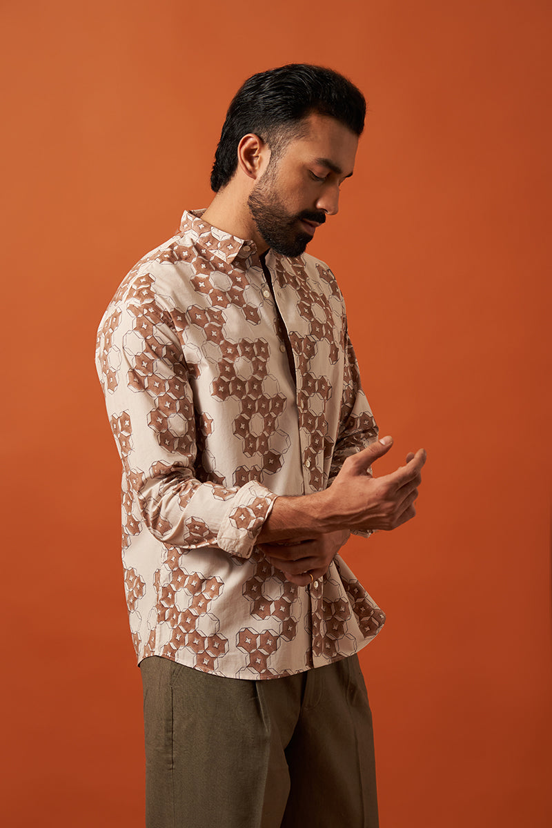Ojas Premium Cotton Hand Blockprinted Shirt