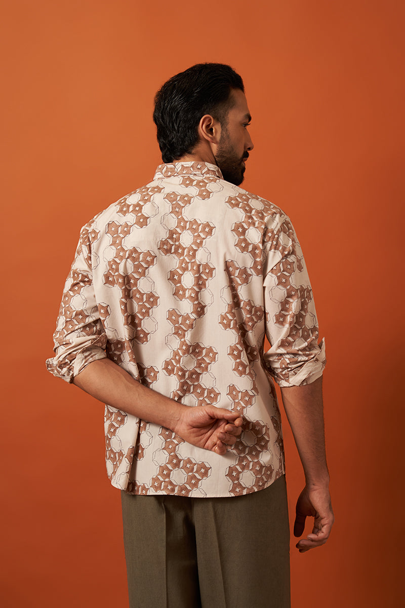 Ojas Premium Cotton Hand Blockprinted Shirt