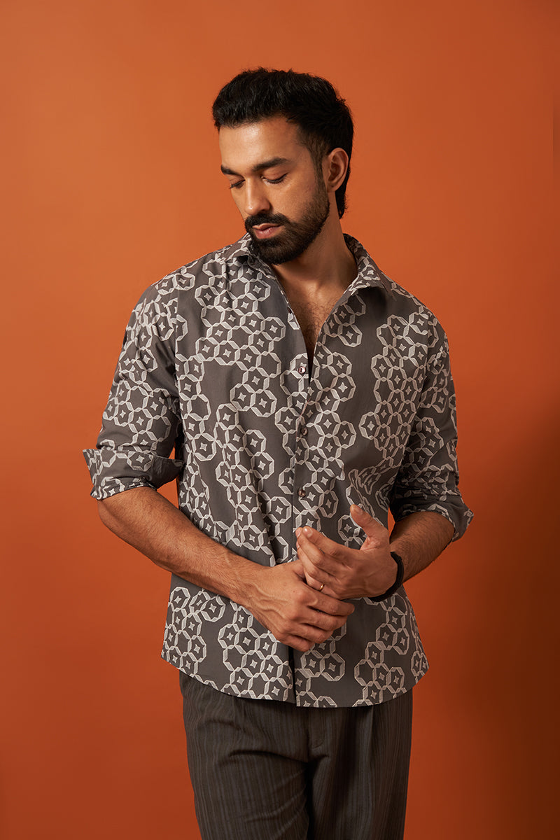 Vayu Cotton Hand Blockprinted Shirt