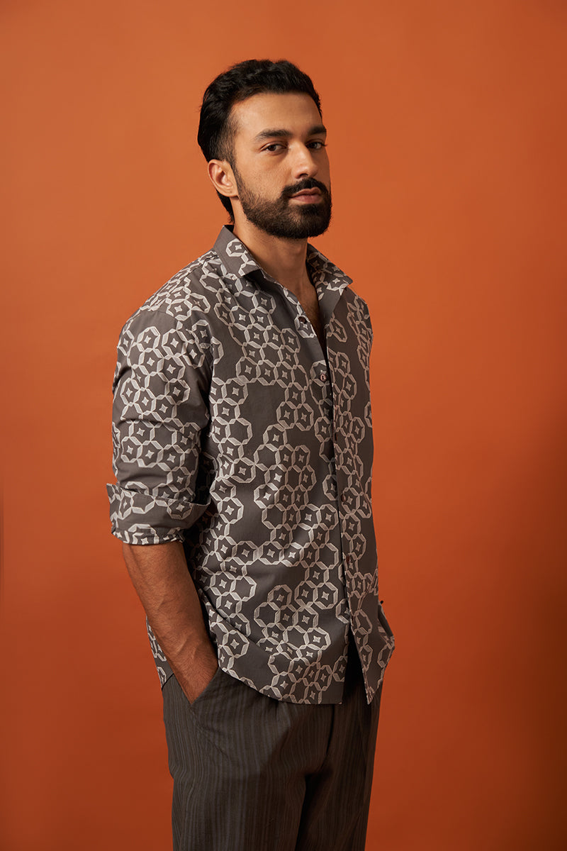 Vayu Cotton Hand Blockprinted Shirt