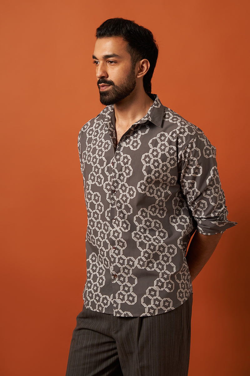Vayu Cotton Hand Blockprinted Shirt