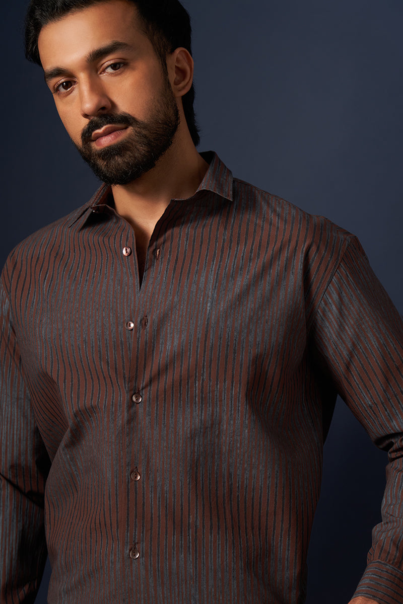 Prithvi Cotton Hand Blockprinted Shirt