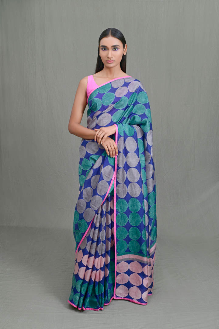 Paan Chattha Mulberry Silk Saree