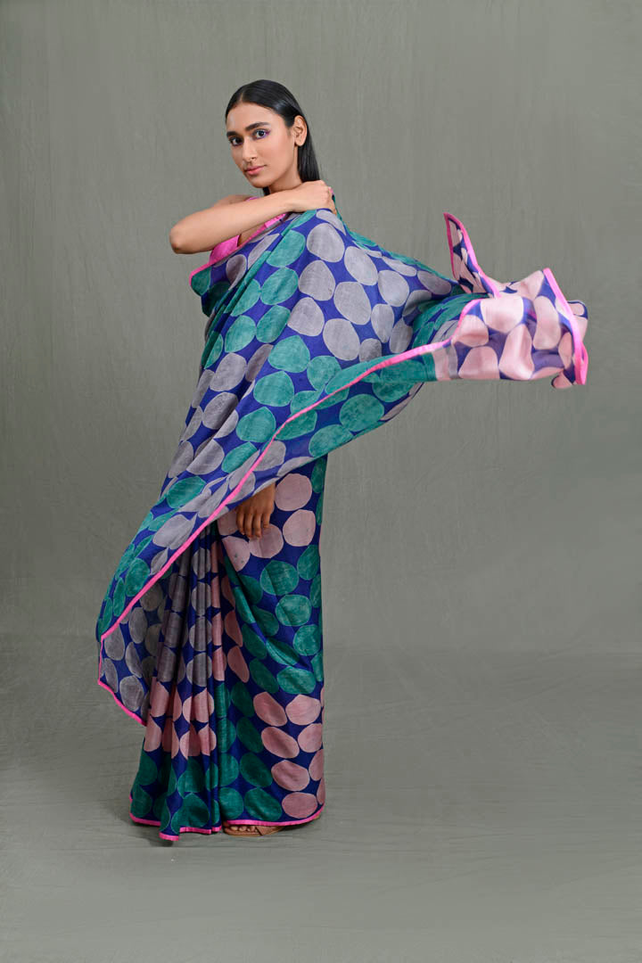Paan Chattha Mulberry Silk Saree