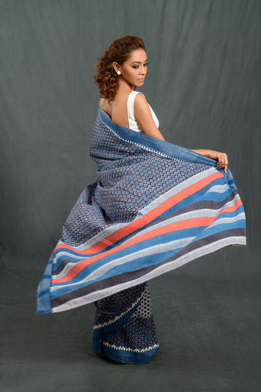 Drops Cotton Saree