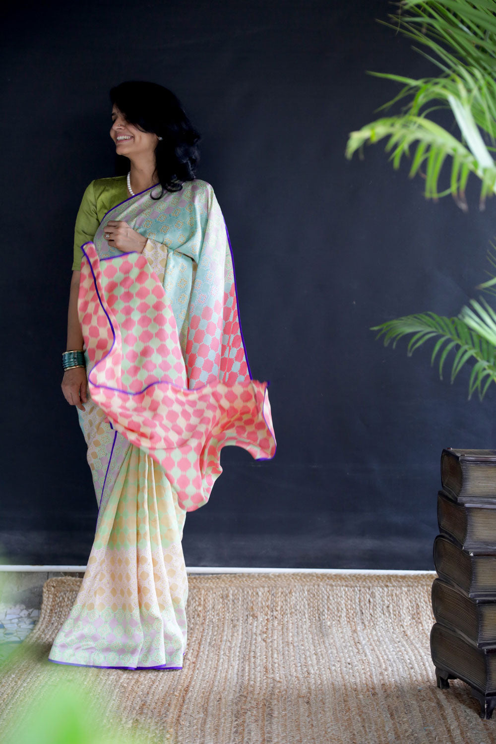 Priya Mulberry Silk Hand Blockprinted Saree