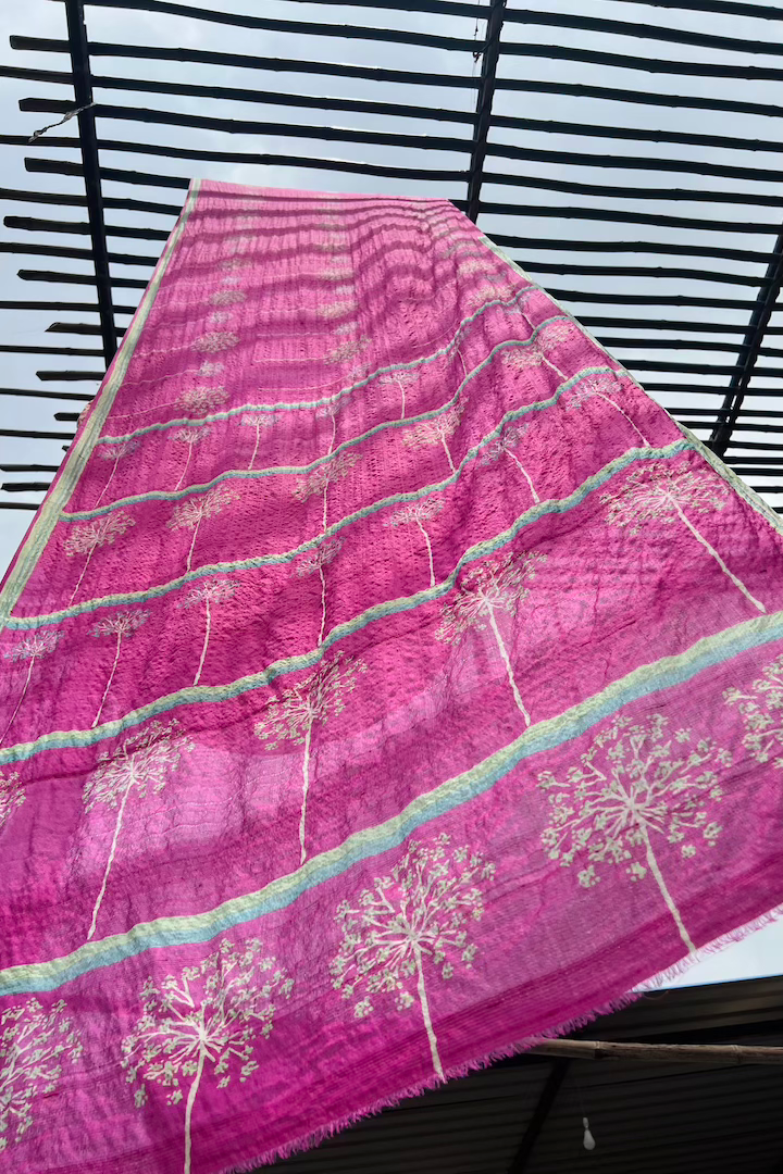 Manali Tussar Silk Hand Blockprinted Saree