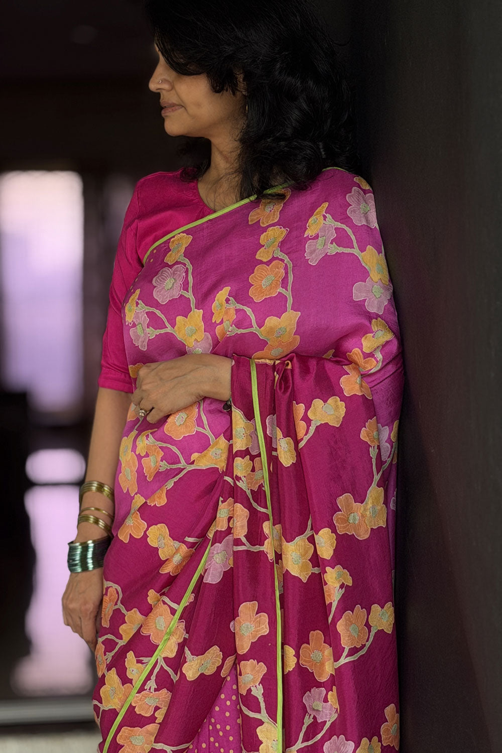 Brinda Mulberry Silk Hand Blockprinted Saree