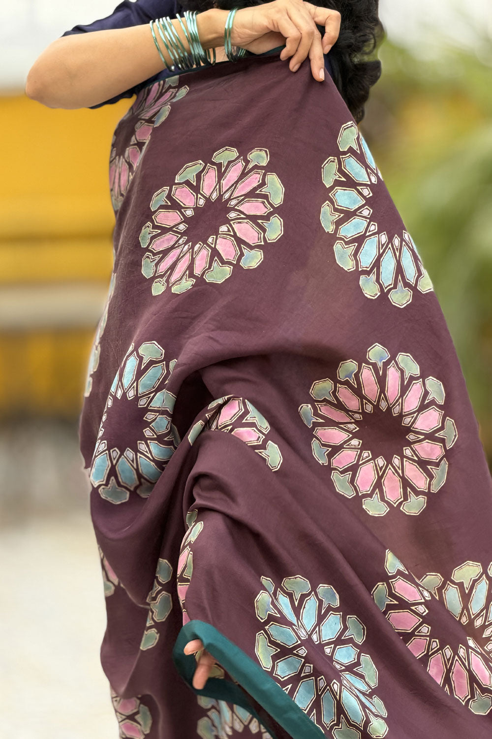 Sushma Mulberry Silk Hand Blockprinted Saree