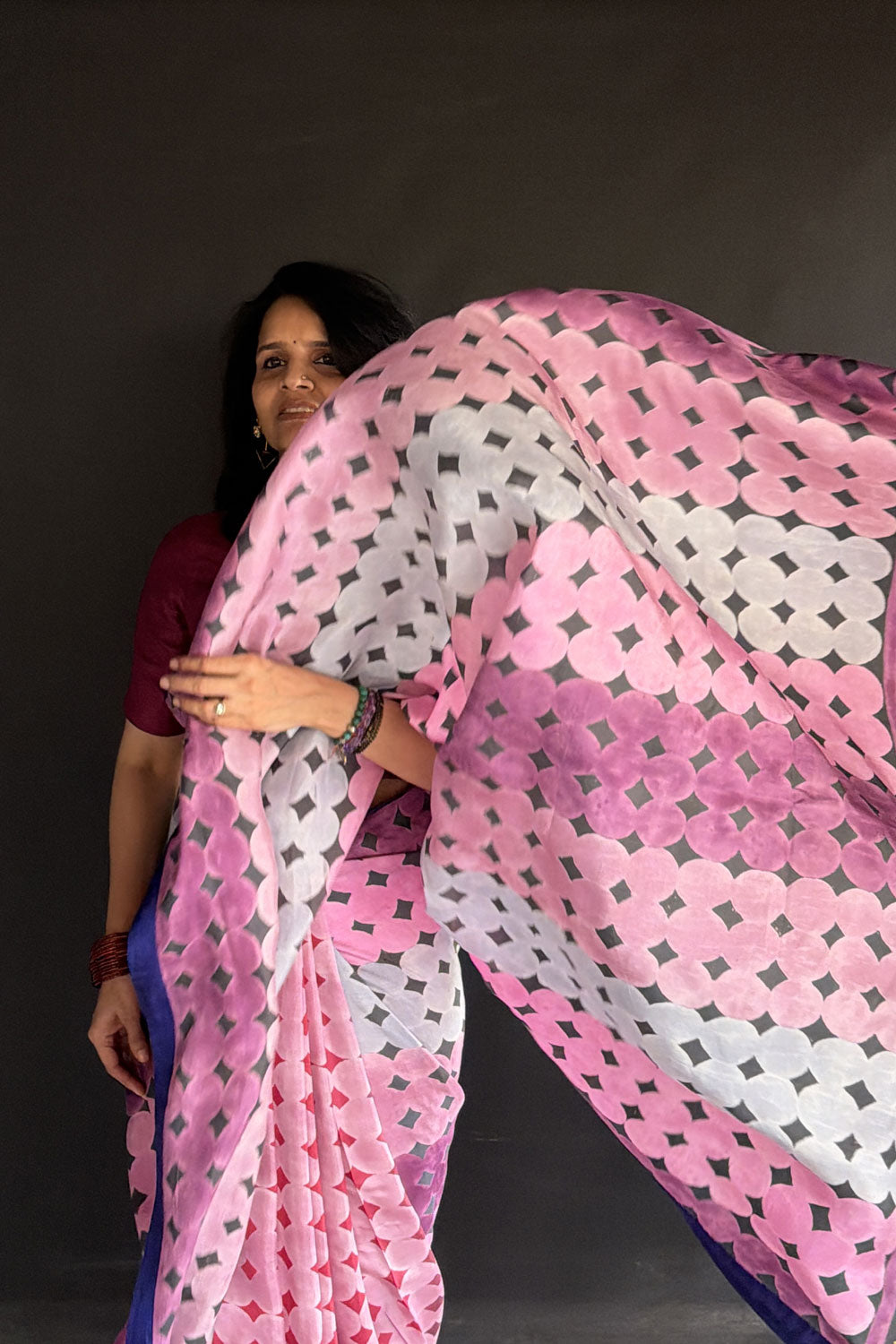 Anjali Mulberry Silk Hand Blockprinted Saree