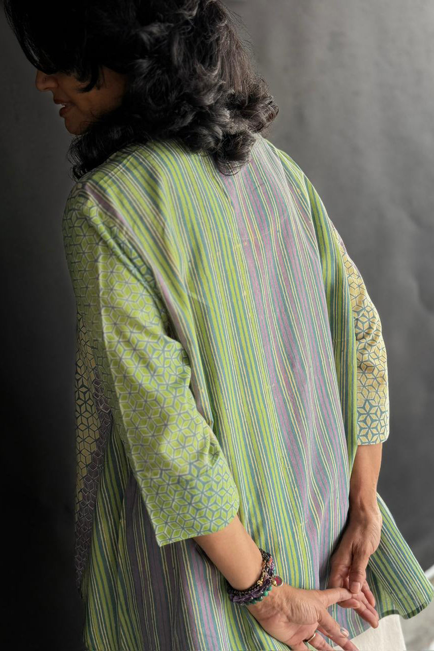 Sitaara handwoven hand block printed Top