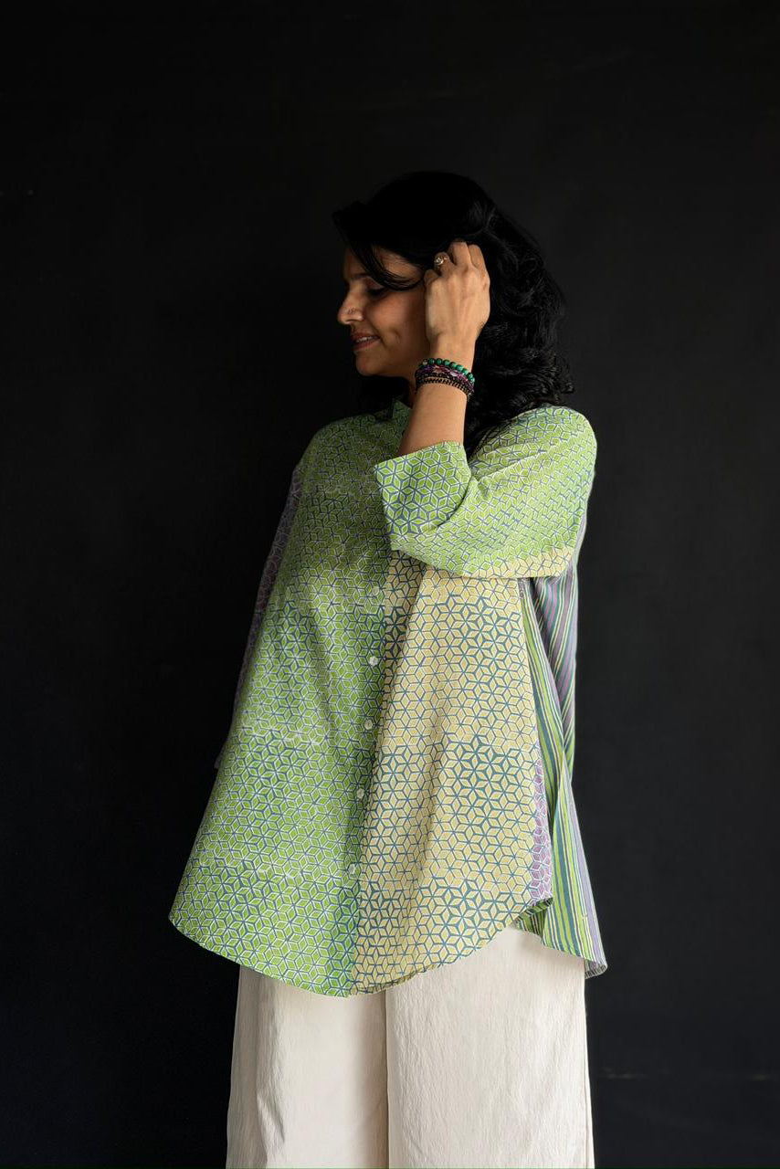 Sitaara handwoven hand block printed Top