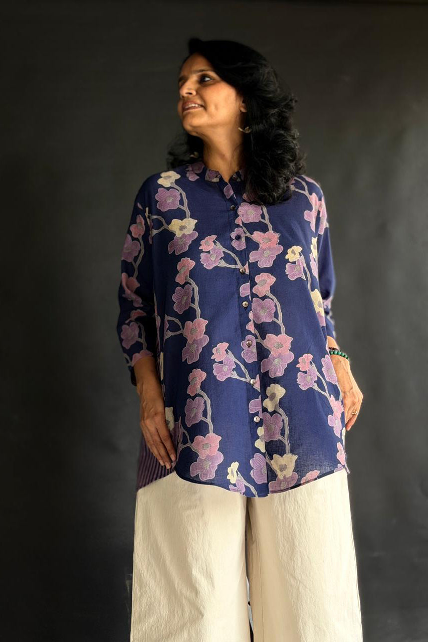 Gulbadan handwoven hand block printed Top